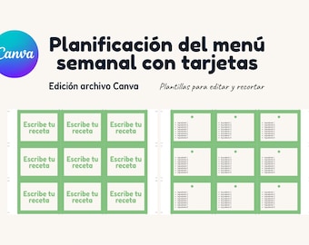 Tarjetas Planificadoras de Recetas Editables – Organiza tu Menú Semanal (Imprimible + Canva)