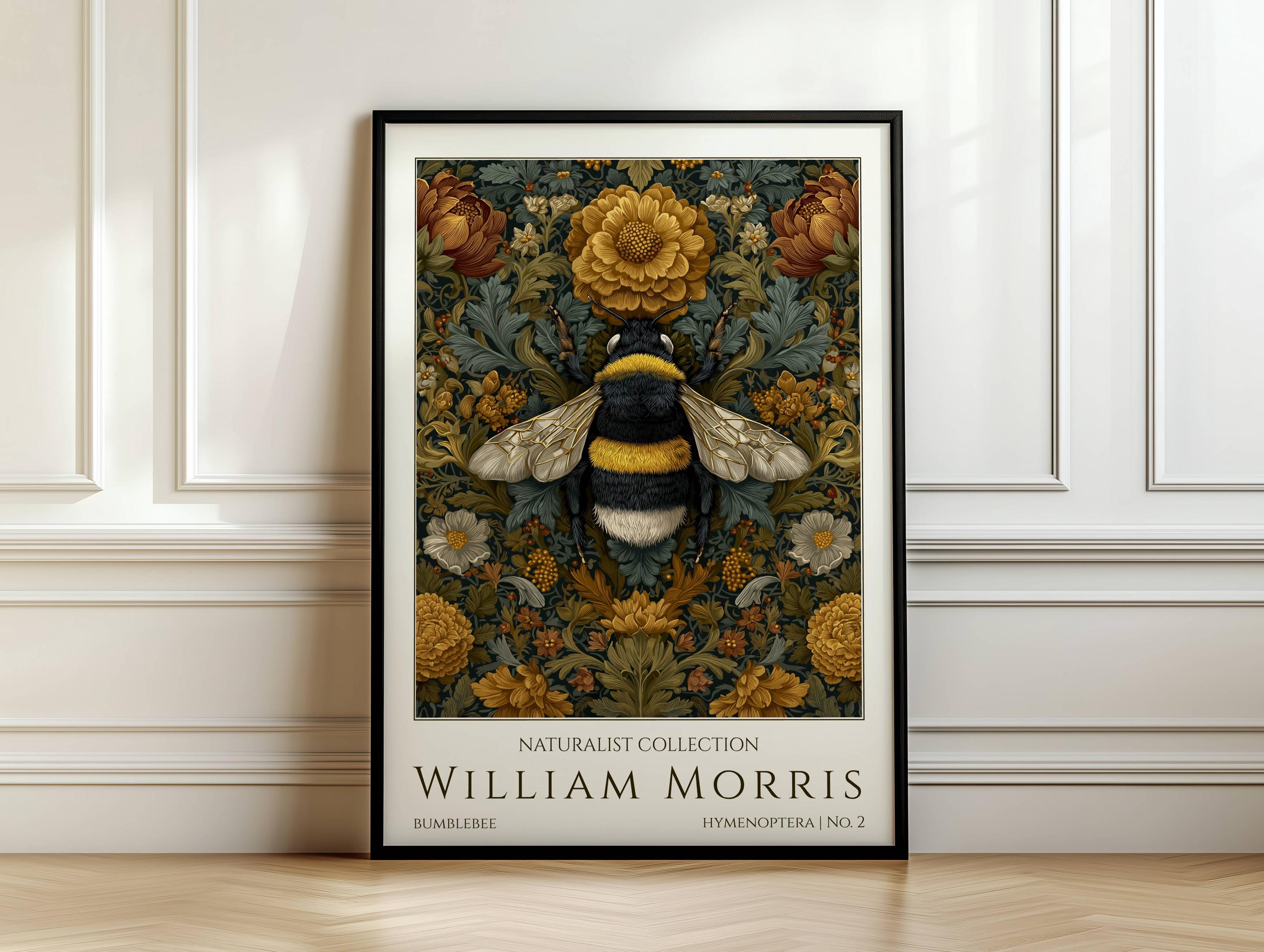 William Roe Insects William Morris Insect Poster Set | Collection of 3 | Bumblebee ...