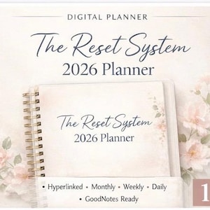 Digital Planner PDF | Hyperlinked GoodNotes Planner | Monthly Weekly Daily | iPad | Undated
