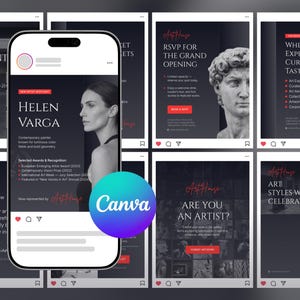 Art Gallery Instagram Post Template for Canva and Affinity
