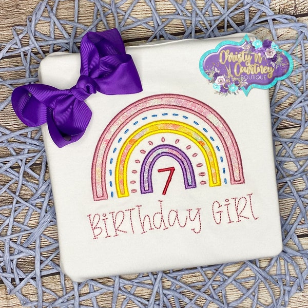 Boho Rainbow, Rainbow Birthday Shirt, Rainbow Birthday, Personalized Birthday Shirt, Girl Rainbow Shirt, Rainbow Party