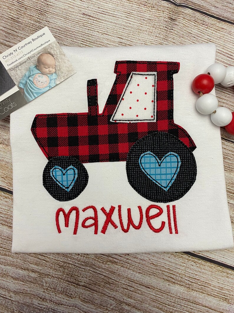 Personalized Boys Valentine\u2019s Day Shirt Valentine\u2019s Tractor Boy Valentine\u2019s Day Boy Tractor Shirt Valentine\u2019s Day Tractor Tractor