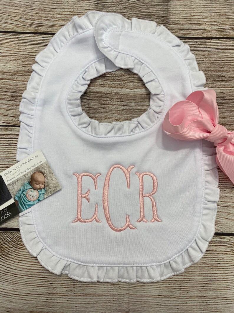 Baby Monogram, Baby Personalized Embroidery Bib, Baby Girl Shower Gift ...