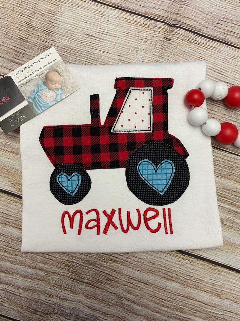 Personalized Boys Valentine\u2019s Day Shirt Valentine\u2019s Tractor Boy Valentine\u2019s Day Boy Tractor Shirt Valentine\u2019s Day Tractor Tractor