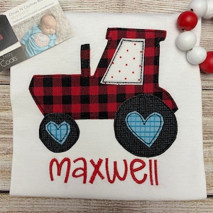 Valentine’s Day Tractor, Personalized Boys Valentine’s Day Shirt,  Valentine’s Tractor, Boy Tractor Shirt, Tractor, Boy Valentine’s Day