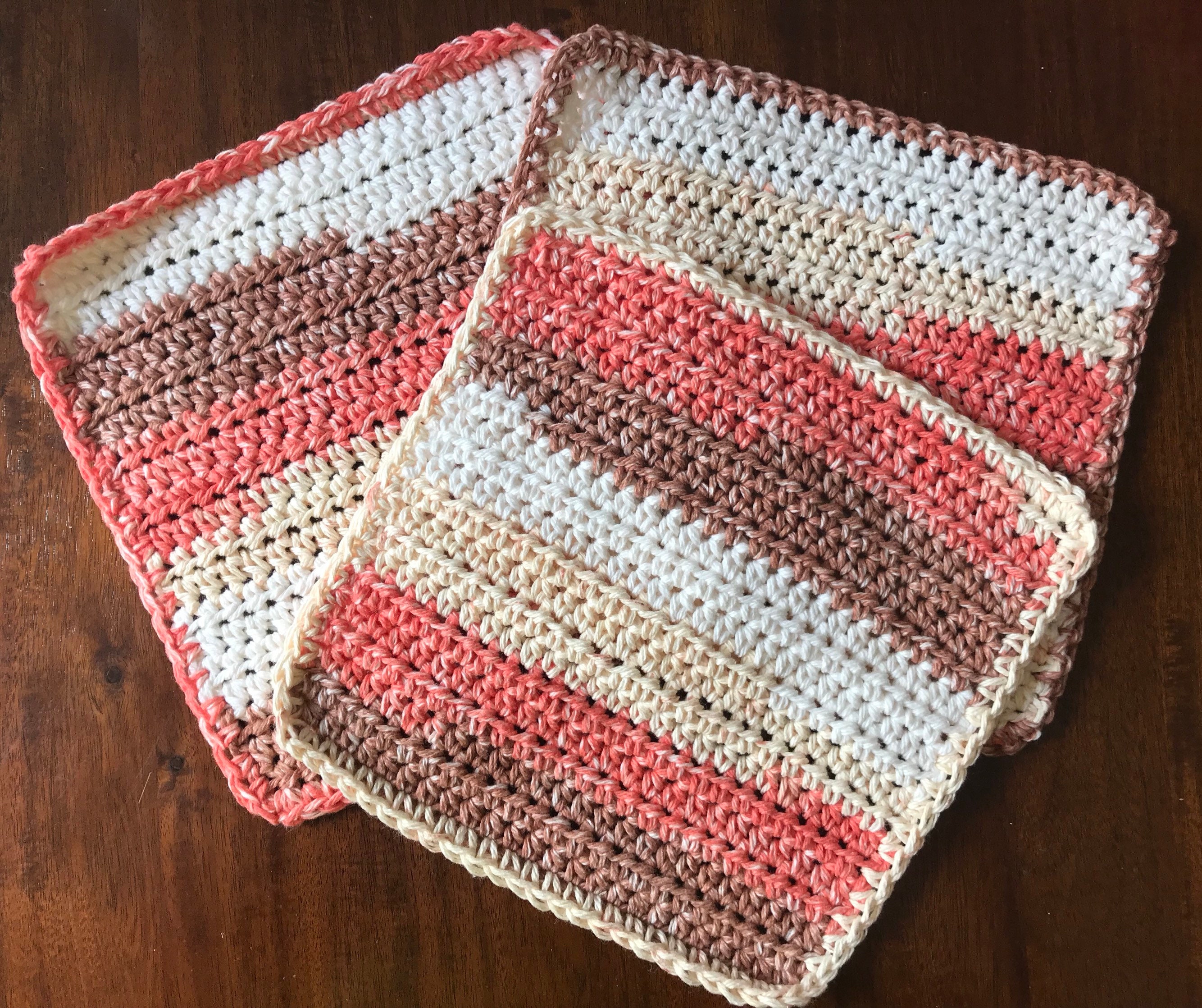 Crochet Dishcloths Washcloths Cotton Dish Rags Set of 3 Etsy