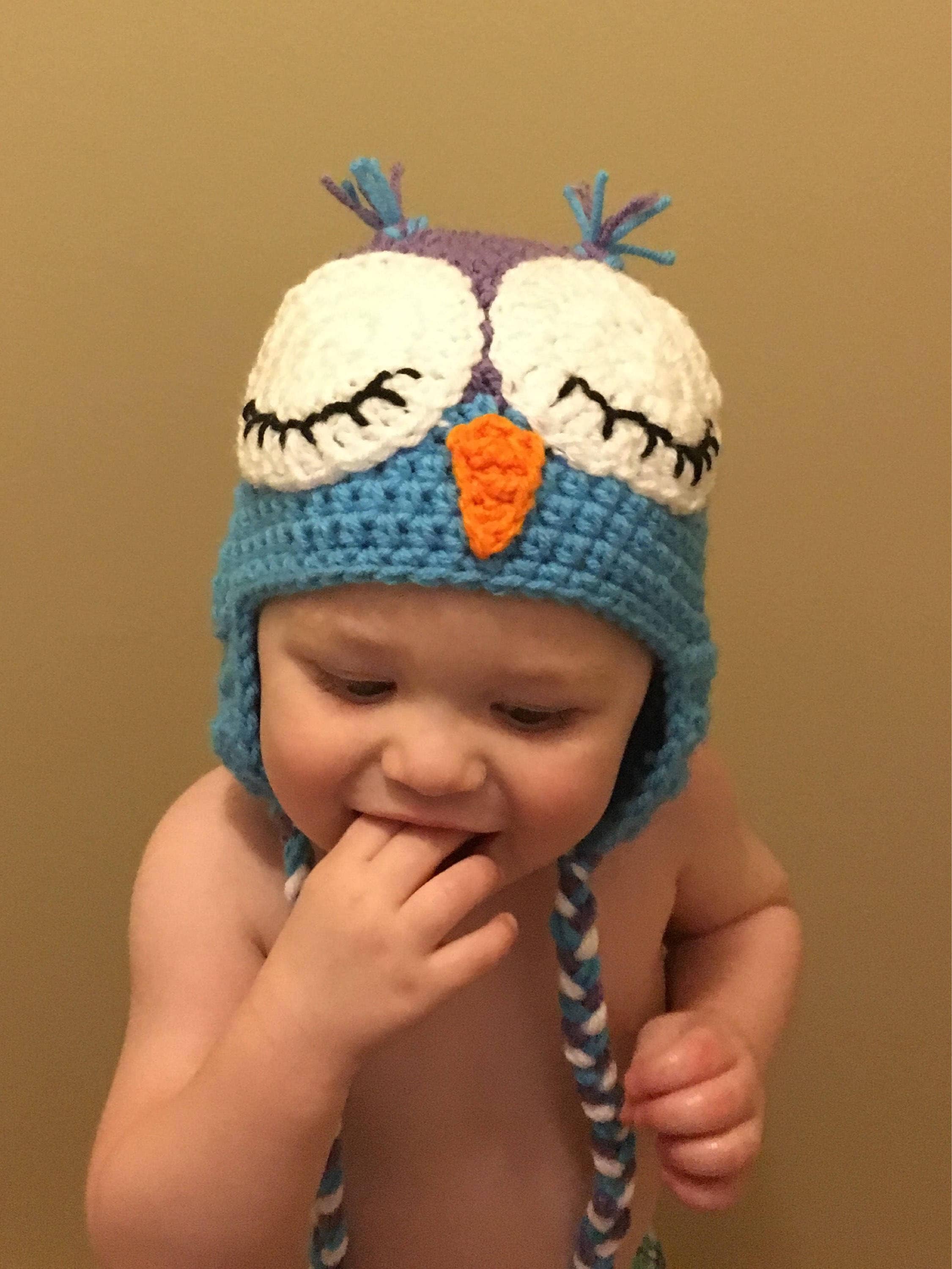 Crochet Owl Hat - Crochet Baby Hat - Crochet Baby Cap - Baby Bonnet - Owl Cap - Woodland Hat - Baby 