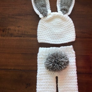 Easter Bunny Set - Bunny Rabbit Ears - Baby Hat - Photo Prop - Baby Bunny Set - Easter Bunny Set - Crochet Easter Bunny - Bunny Hat Pant Set