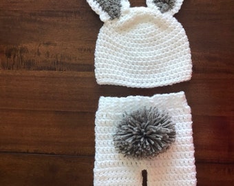 Easter Bunny Set - Bunny Rabbit Ears - Baby Hat - Photo Prop - Baby Bunny Set - Easter Bunny Set - Crochet Easter Bunny - Bunny Hat Pant Set