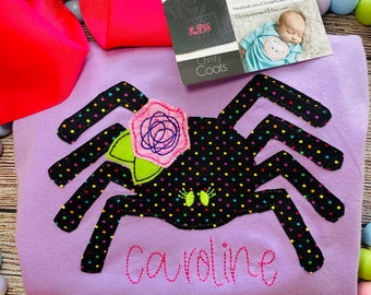 Spider Appliqué Halloween Shirt, Personalized Appliqué Spider Shirt, Halloween Shirt, Personalized Spider Shirt, Personalized Halloween