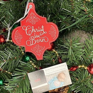 Christ is Born, Embroidered Christmas Ornament, Christmas Tree Ornament, Embroidered Christmas Tree Ornament, Christmas Tag Ornaments, Decor