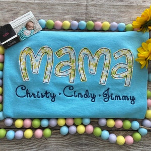 Appliqué Name Shirt, Mama Shirt, Gift for Mom, Personalized Mama Shirt, Simple Mama Top, Mommy Shirt, Personalized Name Shirt, Mom Life, Mom