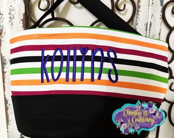Halloween Tote, Halloween, Monogram Halloween Tote, Personalized Halloween Tote,  Trick or Treat Bag, Candy Bag, Halloween Bucket