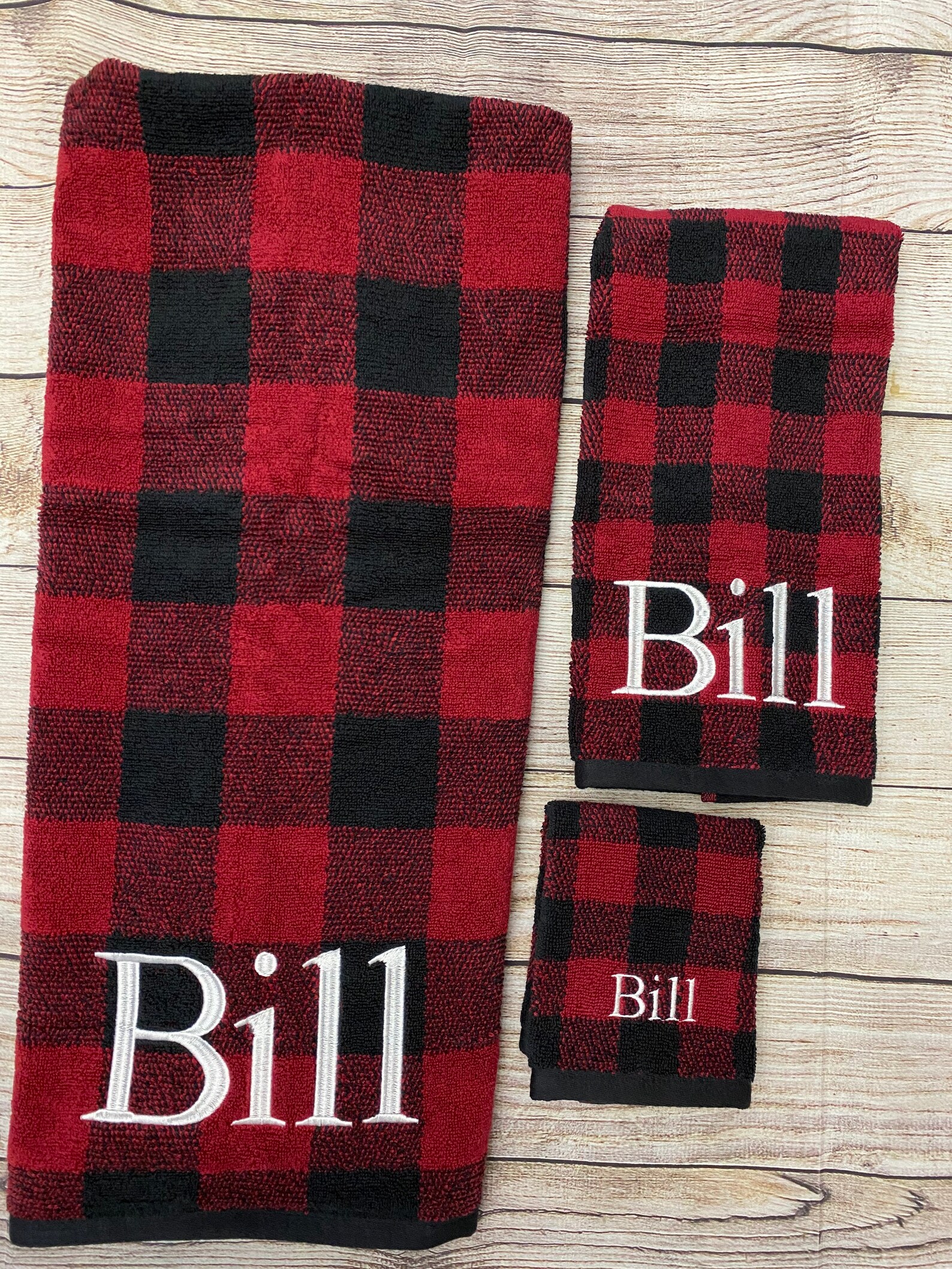 buffalo plaid towel set