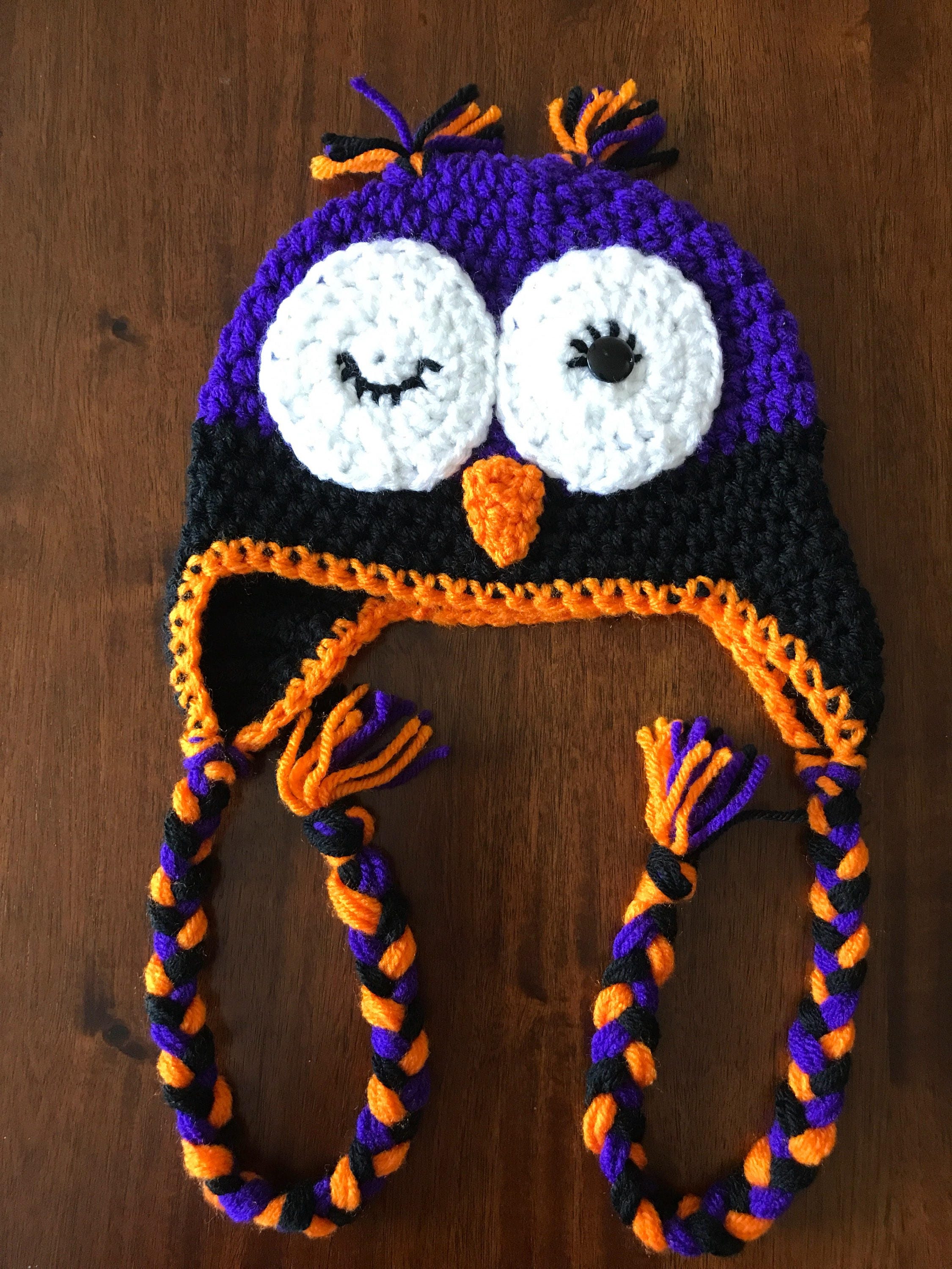 Halloween Hat - Crochet Owl Hat - Crochet Baby Hat - Crochet Baby Cap - Baby Photography Prop - Hall