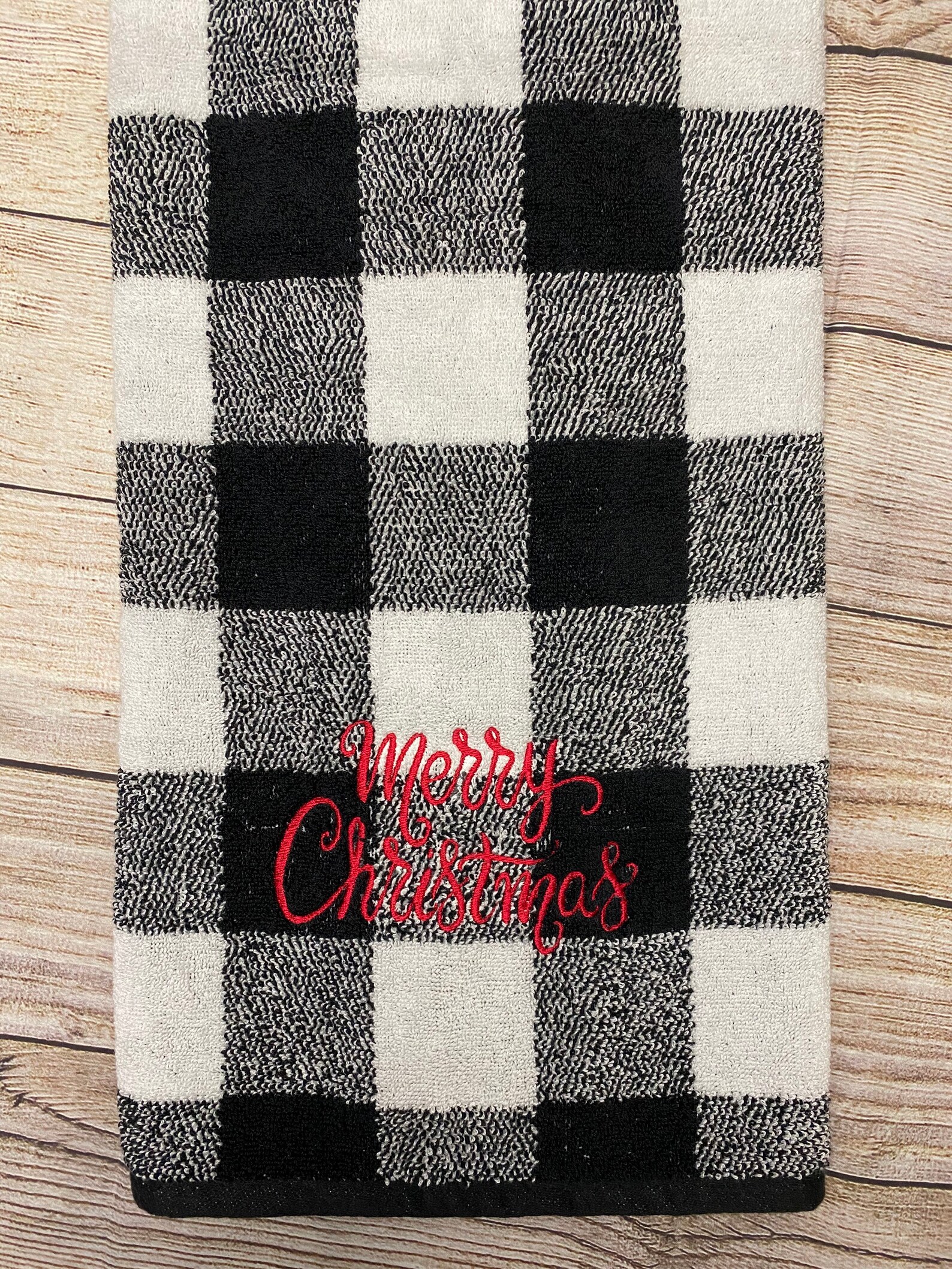 buffalo plaid towel set