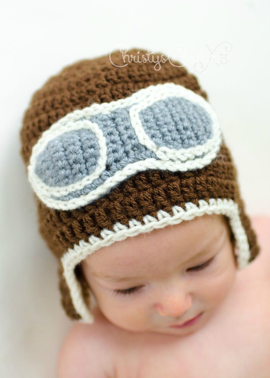 Crochet Aviator Hat Aviator Pilot Hat Baby Boy Hat Toddler Etsy