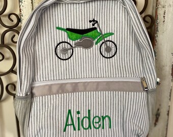 Child’s Embroidered Backpack, Seersucker Backpack, Kindergarten, DayCare, DiaperBag, Child’s Backpack, Personalized Backpack, Christmas Gift