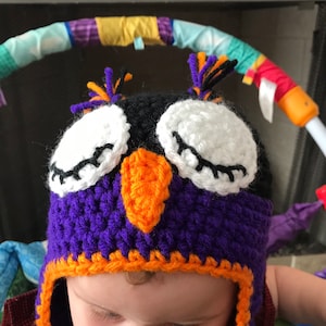 Halloween Owl Hat - Crochet Owl Hat - Crochet Baby Hat - Crochet Baby Cap - Baby Bonnet - Owl Cap - Baby Photography Prop - Woodland Photo
