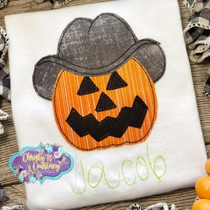 Personalized Appliqué Pumpkin Shirt, Fall Appliqué Shirt, Halloween Shirt, Personalized Fall Shirt, Pumpkin Shirt with Name, Jack O Lantern