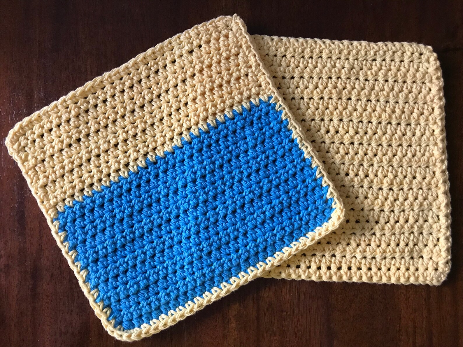 Crochet Dishcloths Washcloths Cotton Dish Rags Set of 2 Etsy