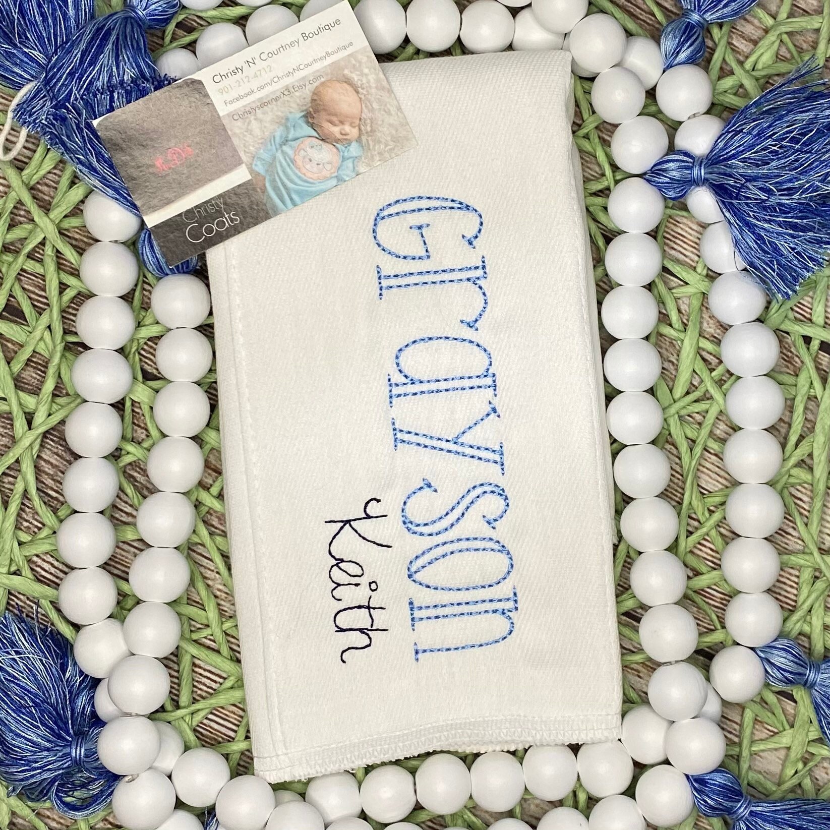 Monogrammed Burp Cloths Newborn Monogram Burp Cloth Boy Etsy