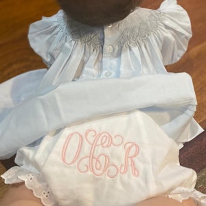 Monogrammed Baby Girl Bloomer, Monogrammed Diaper Cover, Baby Girl Monogrammed Bloomers, Monogrammed Bloomers, Baby Girl Shower Gift
