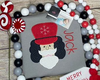 Nutcracker Shirt, Nutcracker Christmas Appliqué Shirt, Christmas Shirt, Holiday Clothing, Nutcracker, Soldier Shirt, Christmas Boy Shirt