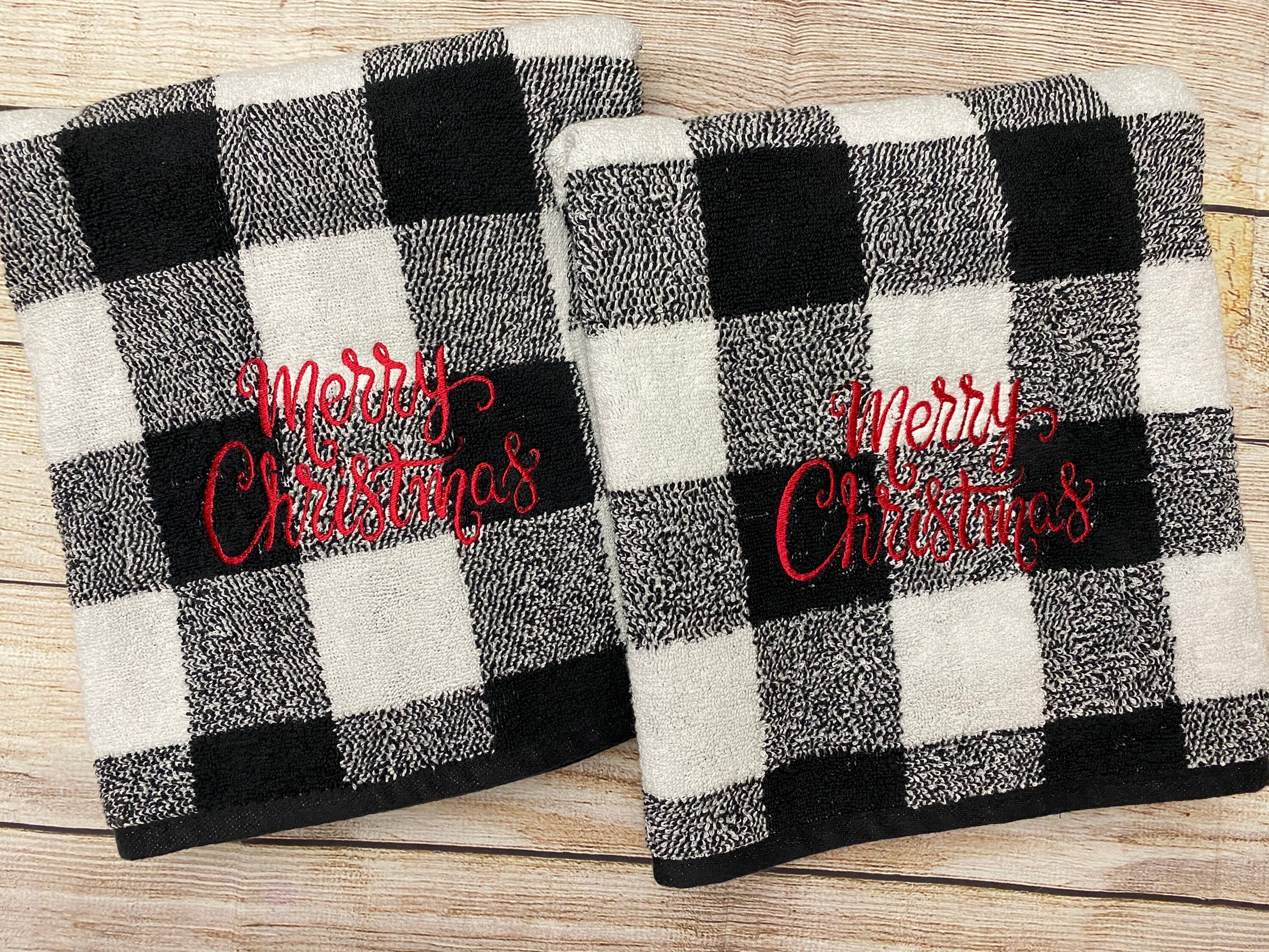 Buffalo Plaid Towel Set Monogrammed Buffalo Plaid Towel Set Etsy