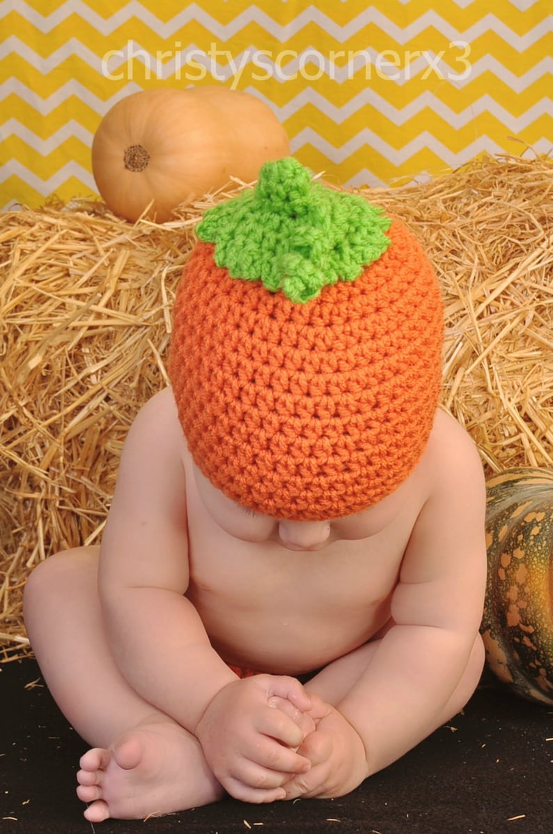Crochet Pumpkin Hat / Newborn Pumpkin Hat / Baby Pumpkin / Photography