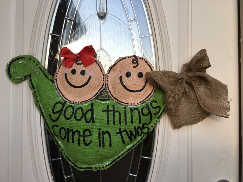 Twins 2 Peas in a Pod Baby Hospital Door Door Hanger Nursery Etsy