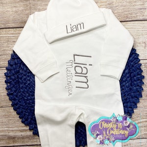 Newborn Boy Coming Home Outfit, Baby Boy Gift, Personalized Newborn Boy Clothes, Baby Romper, Newborn Boy Outfit, Hospital Outfit