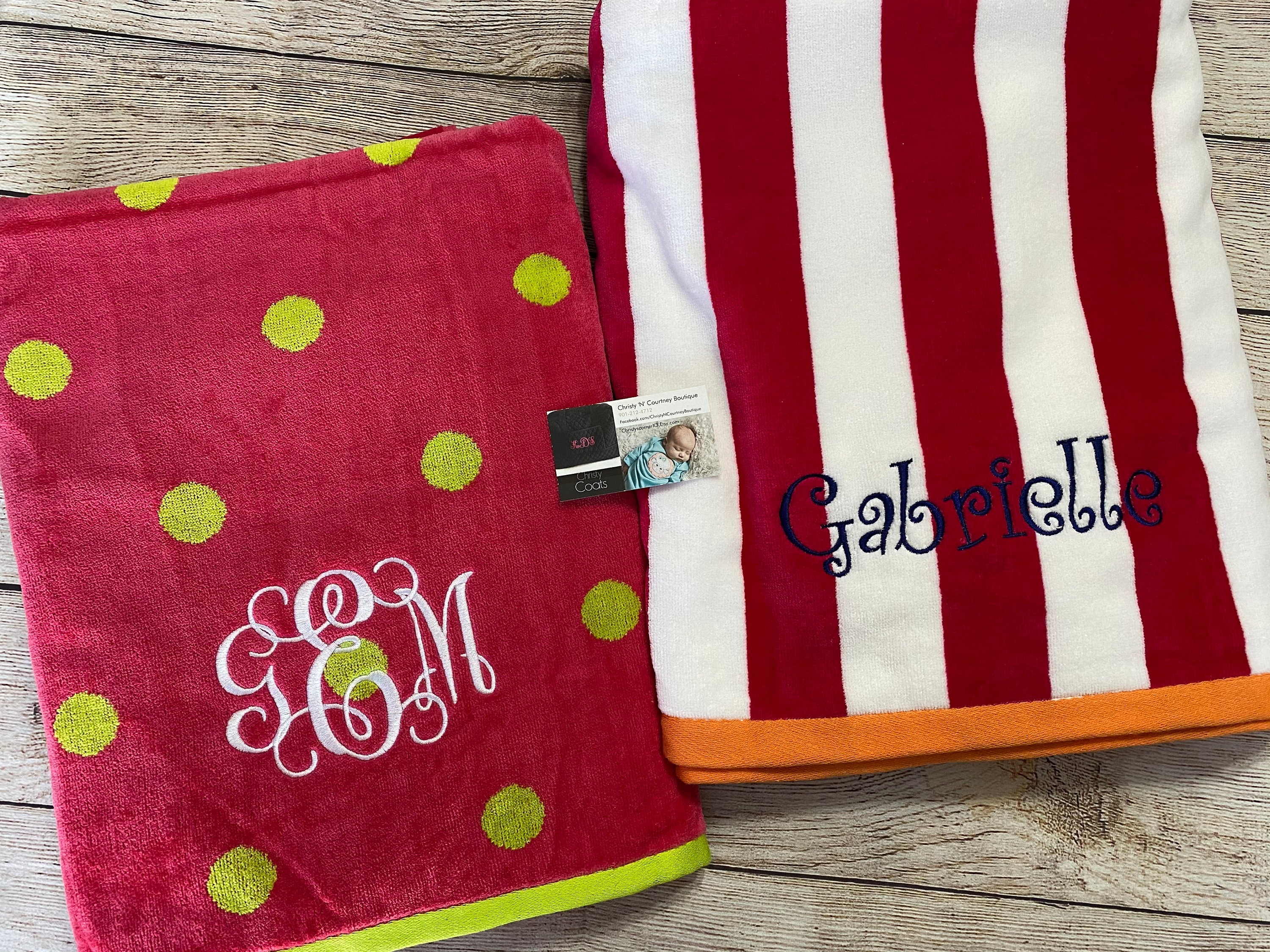 EXTRA LARGE Monogrammed Beach Towel Monogrammed Striped Beach Etsy