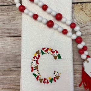Personalized Towels, Christmas Embroidered Hand Towel, Christmas Towel, Merry Christmas, Dish Towel, Holiday Towel, Monogram Towel