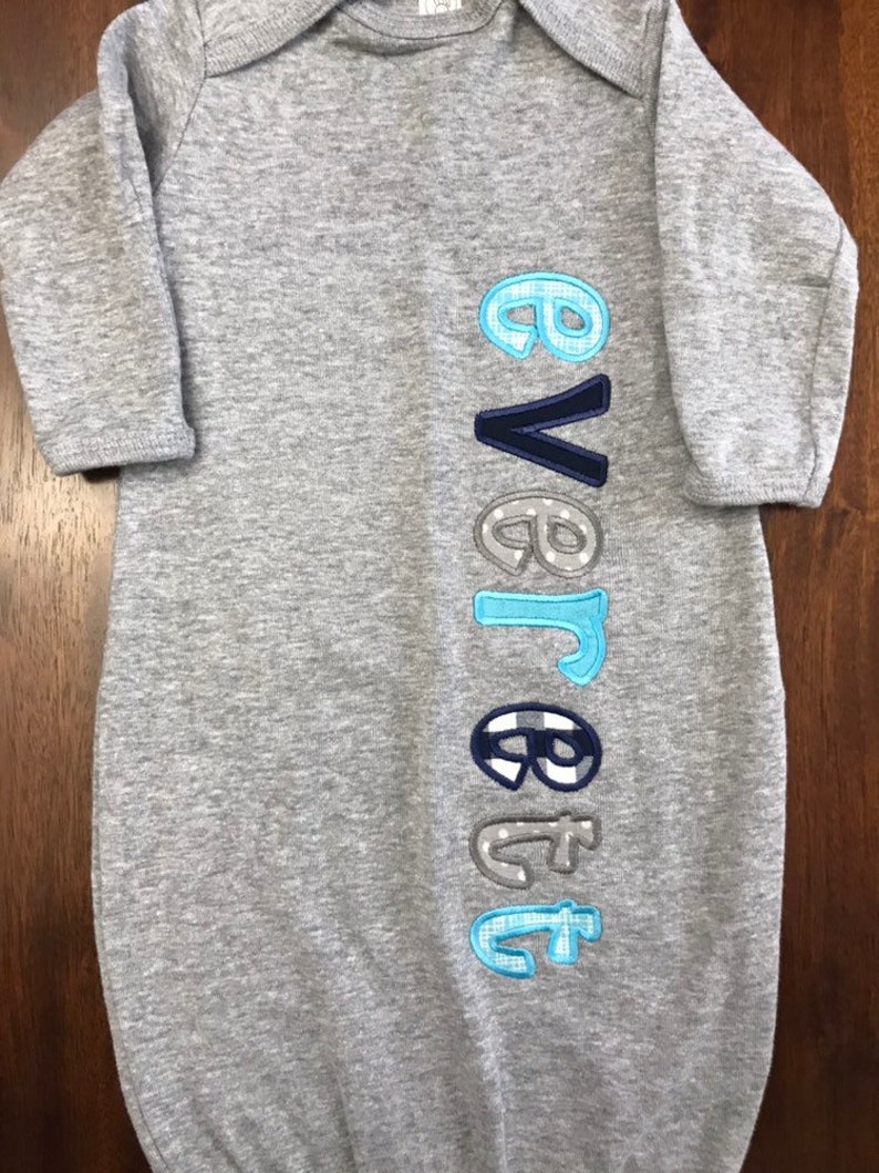 Personalized Baby Gown And Hat Set Baby Boy Coming Home Etsy personalized-baby-gown-and-hat-set-baby-boy-coming-home-etsy