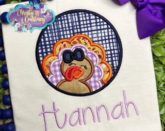 Thanksgiving Applique Shirt, Turkey Shirt, Thanksgiving Shirt, Personalized, Turkey Applique Shirt, Girls, Toddler, Baby, Personalized