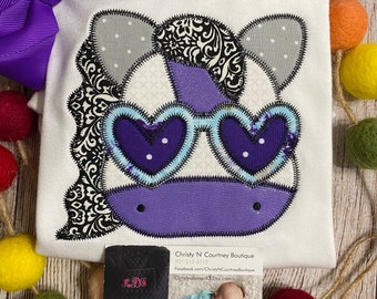 Appliqué Horse Shirt, Girls Appliqué Horse Shirt, Horse Child’s T-shirt, Embroidery Kids T-shirt, Farm Girl Horse Personalized Shirt, Custom