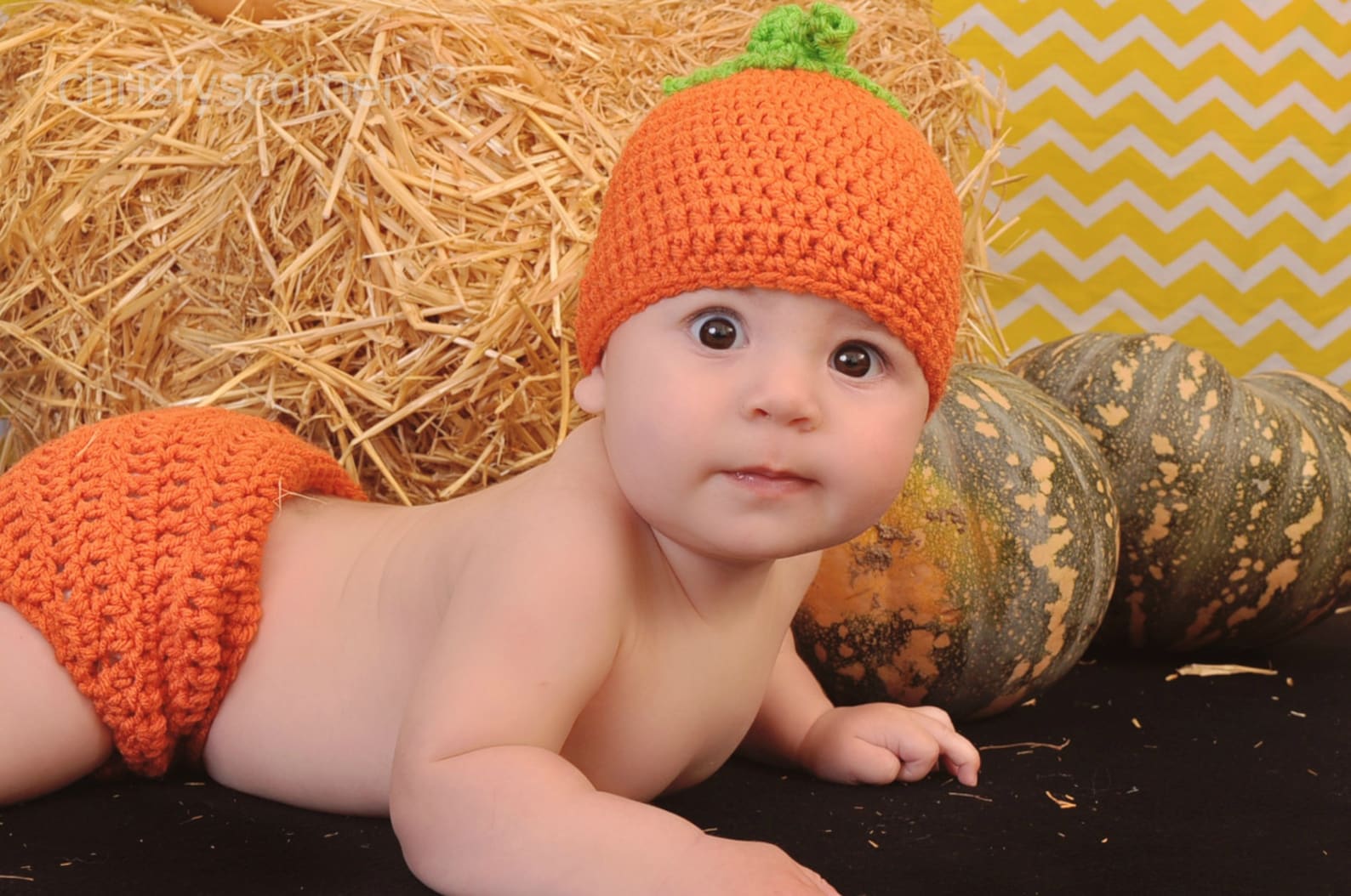 Crochet Pumpkin Hat / Newborn Pumpkin Hat / Baby Pumpkin / Etsy