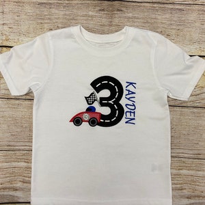Applique Race Car Birthday Shirt, Race Car Birthday Shirt, Birthday Shirt, Race Car First Birthday Shirt, Birthday Shirts for Boys