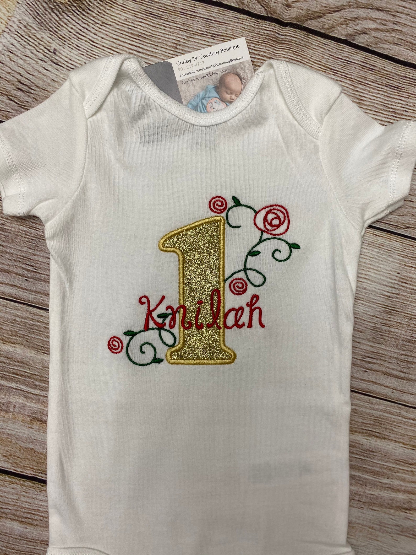 Rose Birthday Shirt Girls Flower Birthday Shirt 1st Birthday Etsy