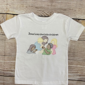 Jesus Loves the Little Children of the World, Baptism Gift, Religious Children’s Shirt, Christian Children’s Shirt, Inspirational Shirt