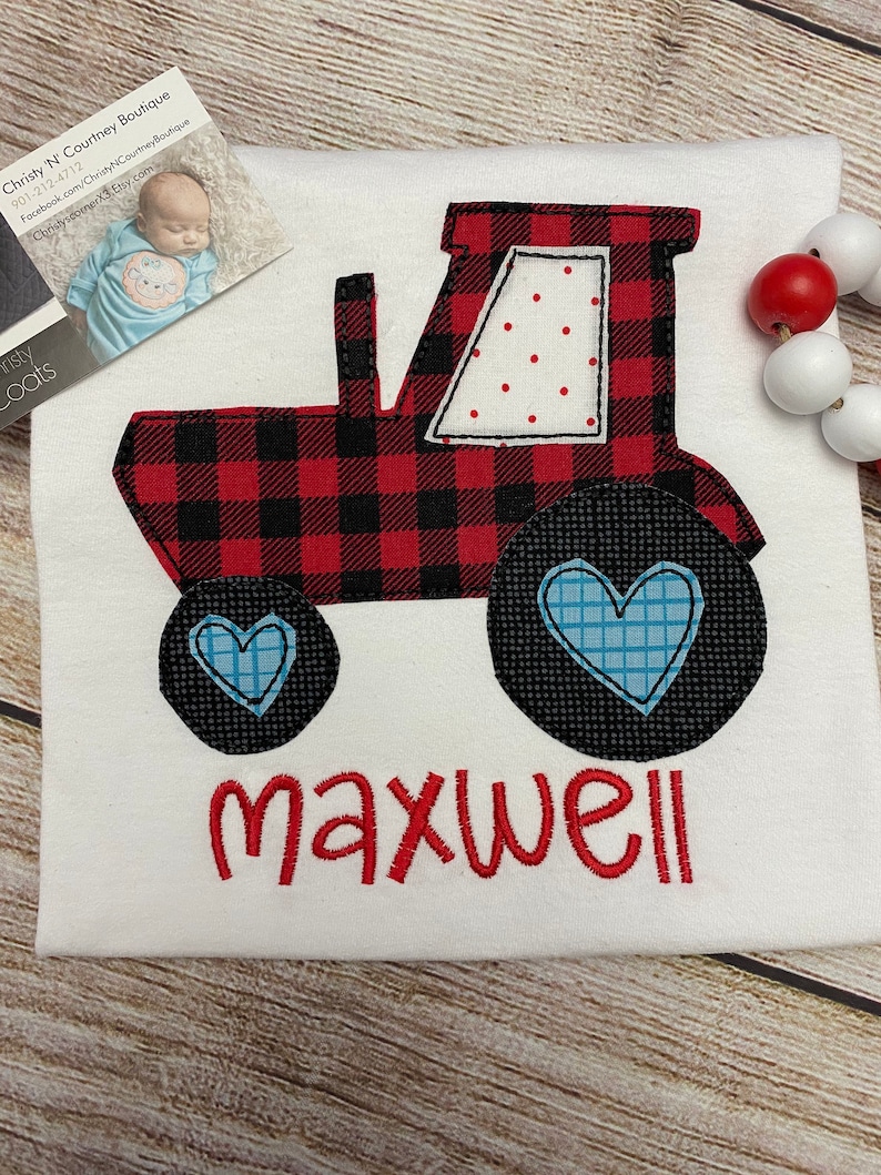 Personalized Boys Valentine\u2019s Day Shirt Valentine\u2019s Tractor Boy Valentine\u2019s Day Boy Tractor Shirt Valentine\u2019s Day Tractor Tractor