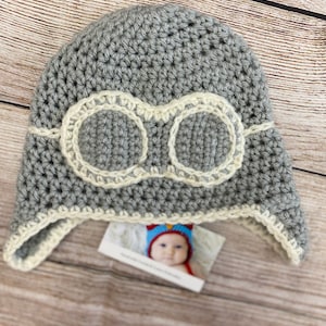 Crochet Aviator Hat, Newborn Aviator Hat, Baby Pilot Hat, Crochet Aviator Hat,  Baby Aviator Hat , Aviator Hat, Hat With Goggles, Pilot Prop