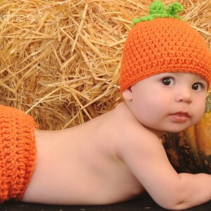 Crochet Pumpkin Hat / Newborn Pumpkin Hat / Baby Pumpkin / Photography Props Perfect for Fall Photos / Pumpkin Hat size Newborn