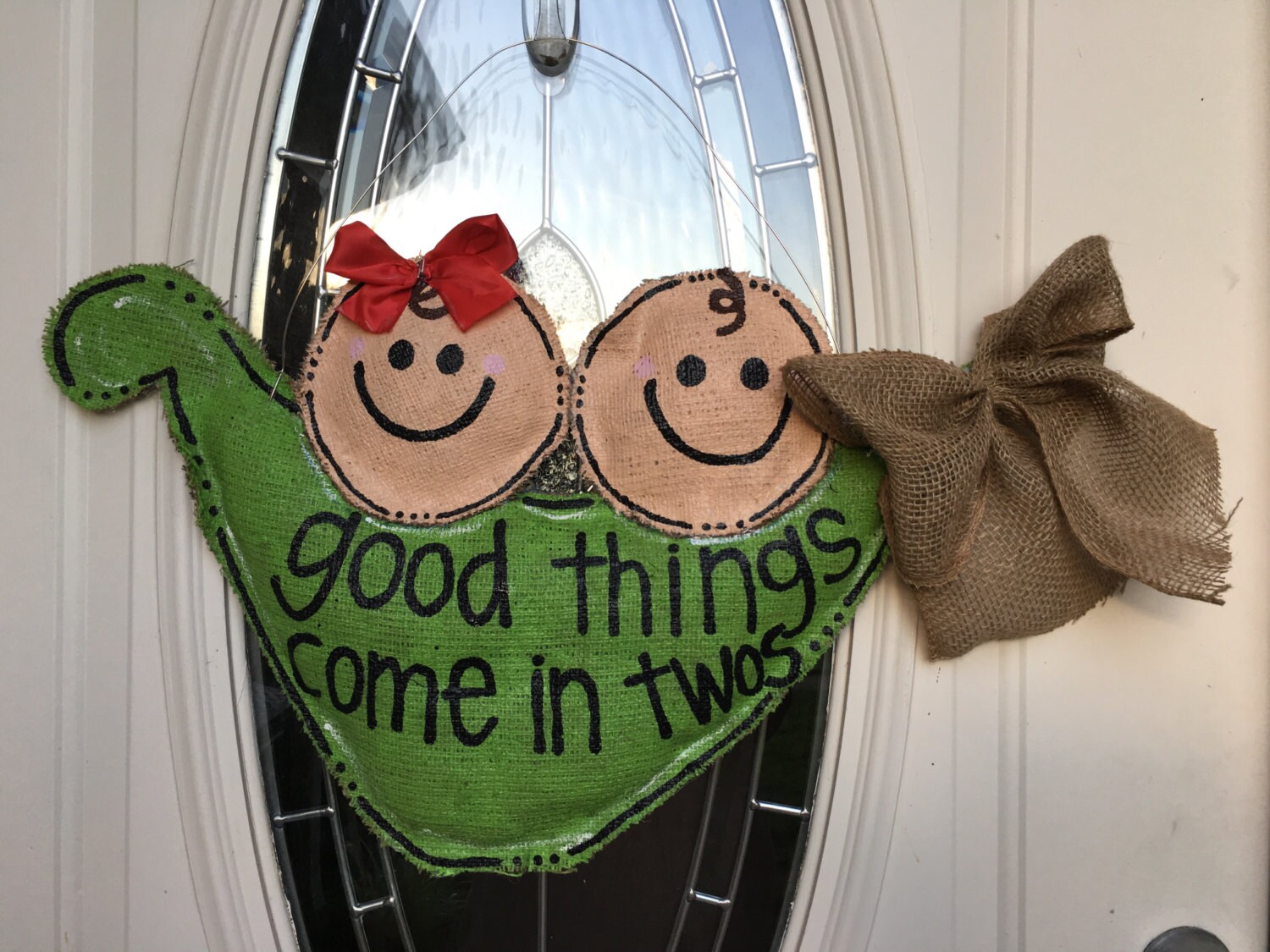 Twins 2 Peas in a Pod Baby Hospital Door Door Hanger Nursery Etsy