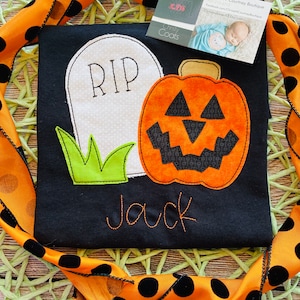 Halloween Embroidered Shirt, Toddler Halloween, Boy Halloween Shirt, Girl Halloween Shirt, Trick or Treat, Pumpkin, RIP