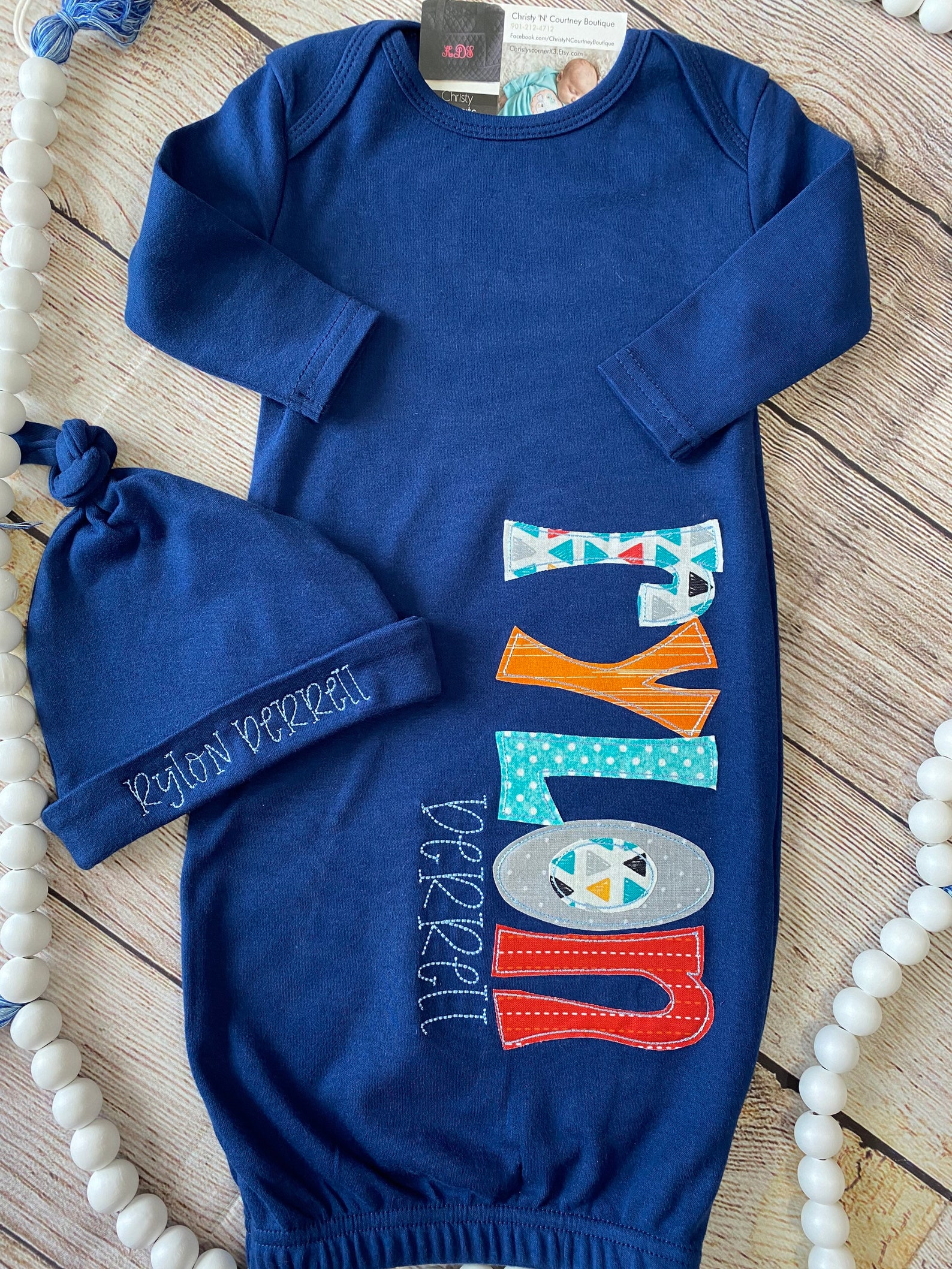 Personalized Baby Gown and Hat Set Baby Boy Coming Home Etsy