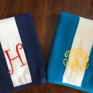 Monogrammed Beach Towels, Personalized Pool Towel, Monogrammed Beach Towel, Monogrammed Towel, Custom Towels, Cabana Stripe Towel