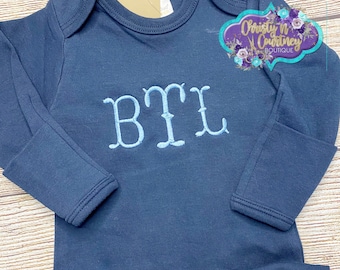 Personalized Baby Boy Gown, Monogram Gown, Embroidery Baby Shower Gift, Boy, Newborn Gown