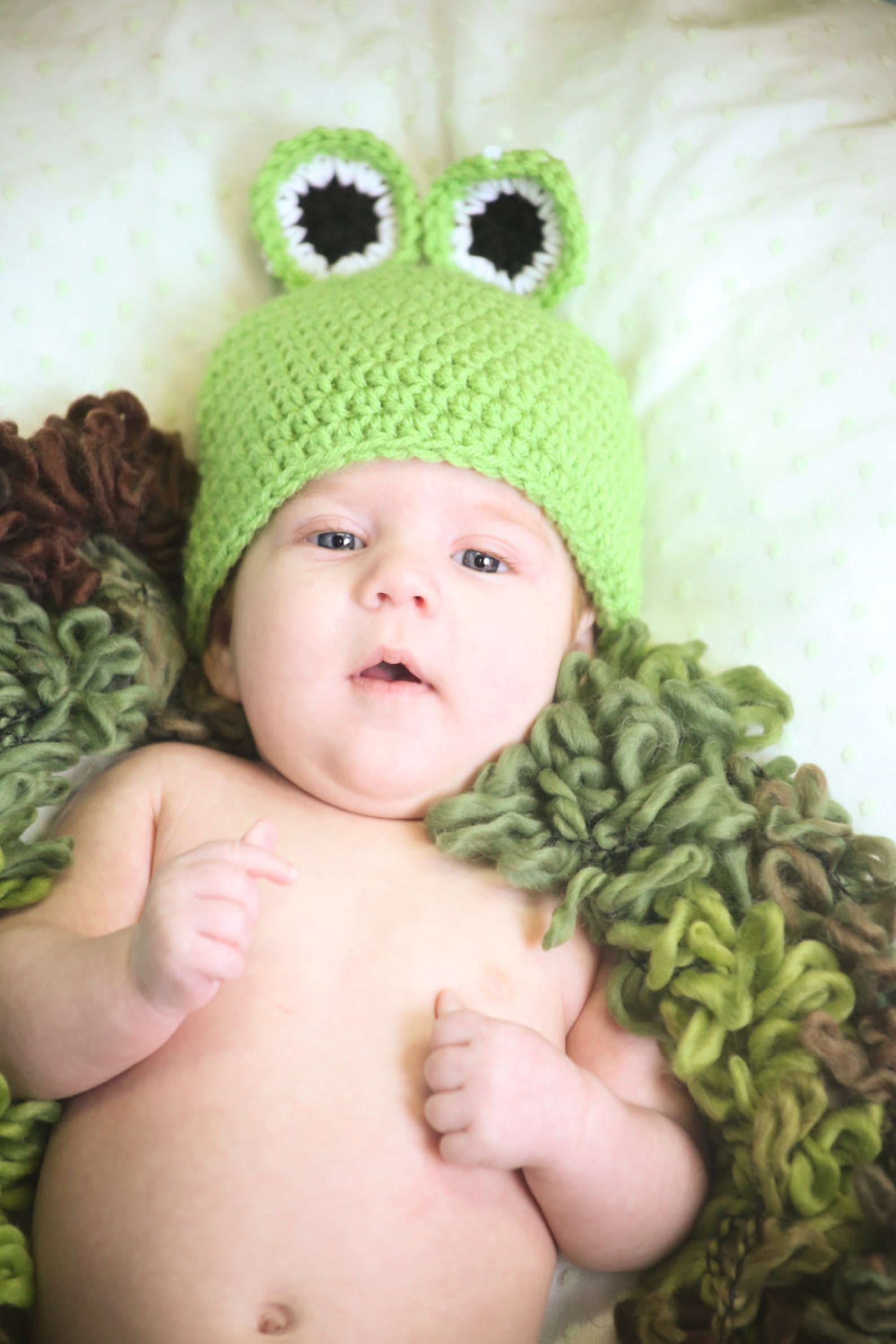 Crochet Frog Hat Baby Boy Hat Cute Froggy Newborn Baby Boy Etsy